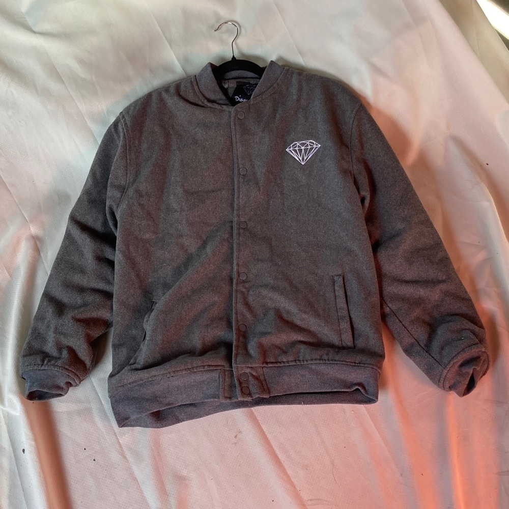 Diamond Supply Co. Gray Varsity Bomber Jacket